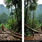 Here are two image prompts based on the provided text and table, focusing on different threats to Laos's rainforests: